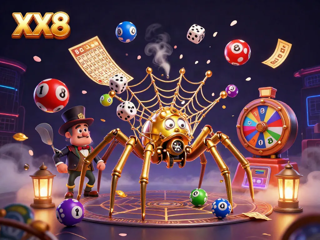 Engage in thrilling gameplay experiences at XX8, featuring a dynamic steampunk scene with vibrant game elements.