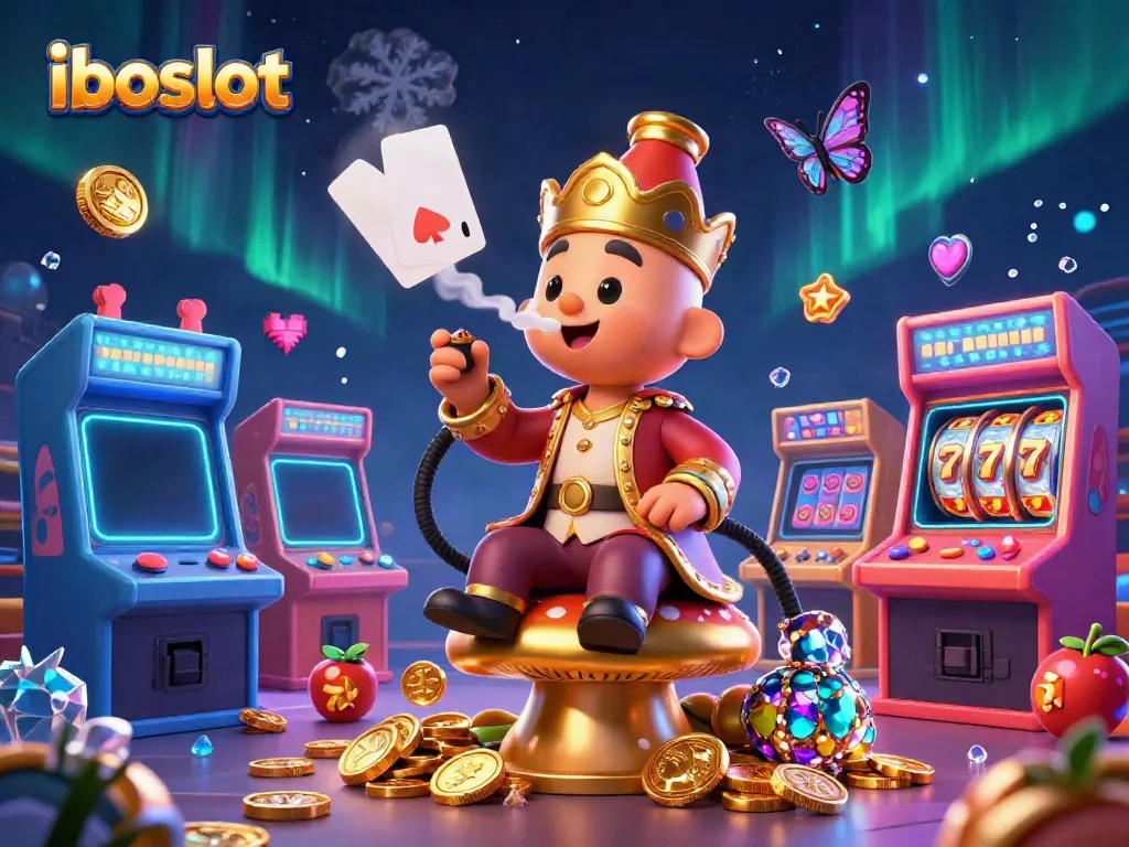 Engage with iboslot's dynamic 3D illustration showcasing vibrant slot elements and gaming excitement.
