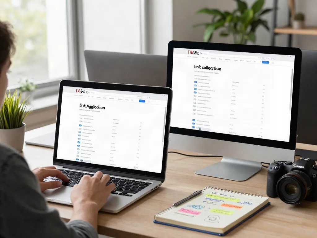 Showcasing a modern digital workspace designed for site collections, featuring organized link categories and user-friendly interface elements, reflecting the concept of 사이트모음.