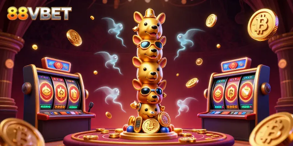Engage in thrilling games at 88VBET with vibrant casino-themed 3D illustration.