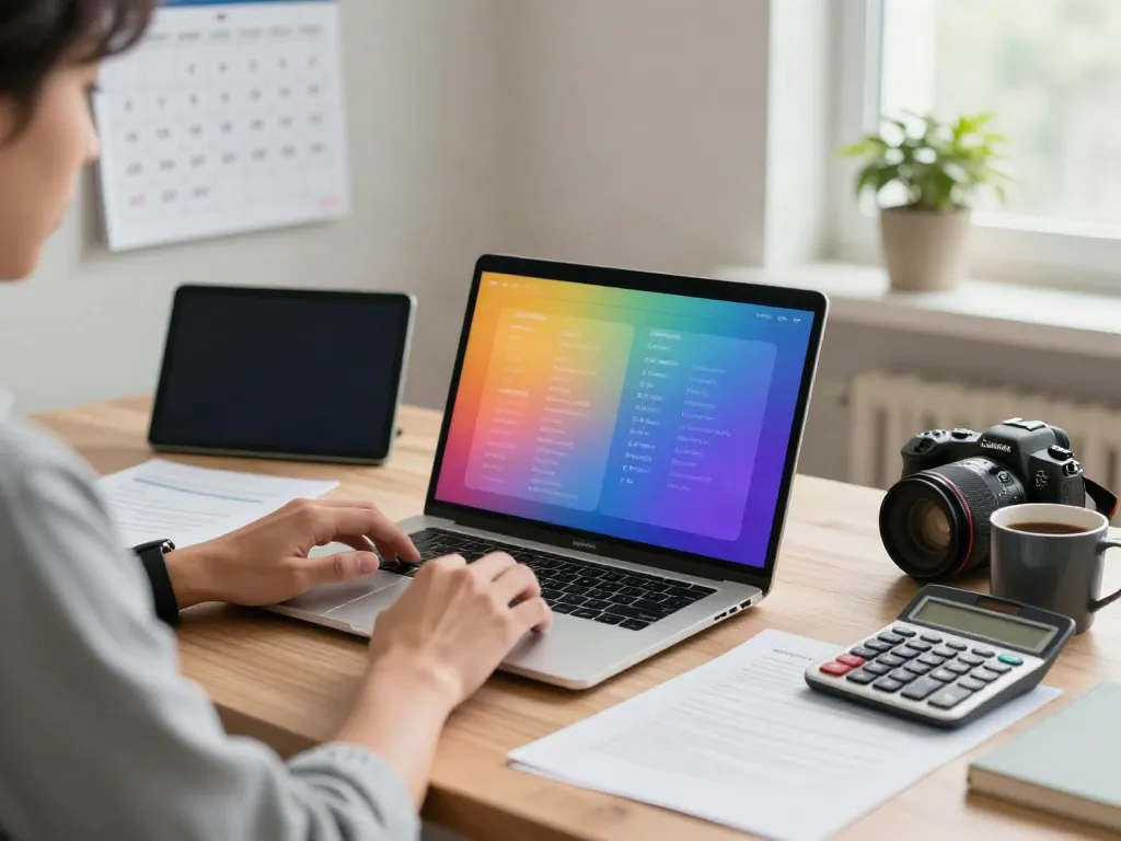 Individual analyzing payday loan options at https://paydayloans-on.ca in a cozy home office.