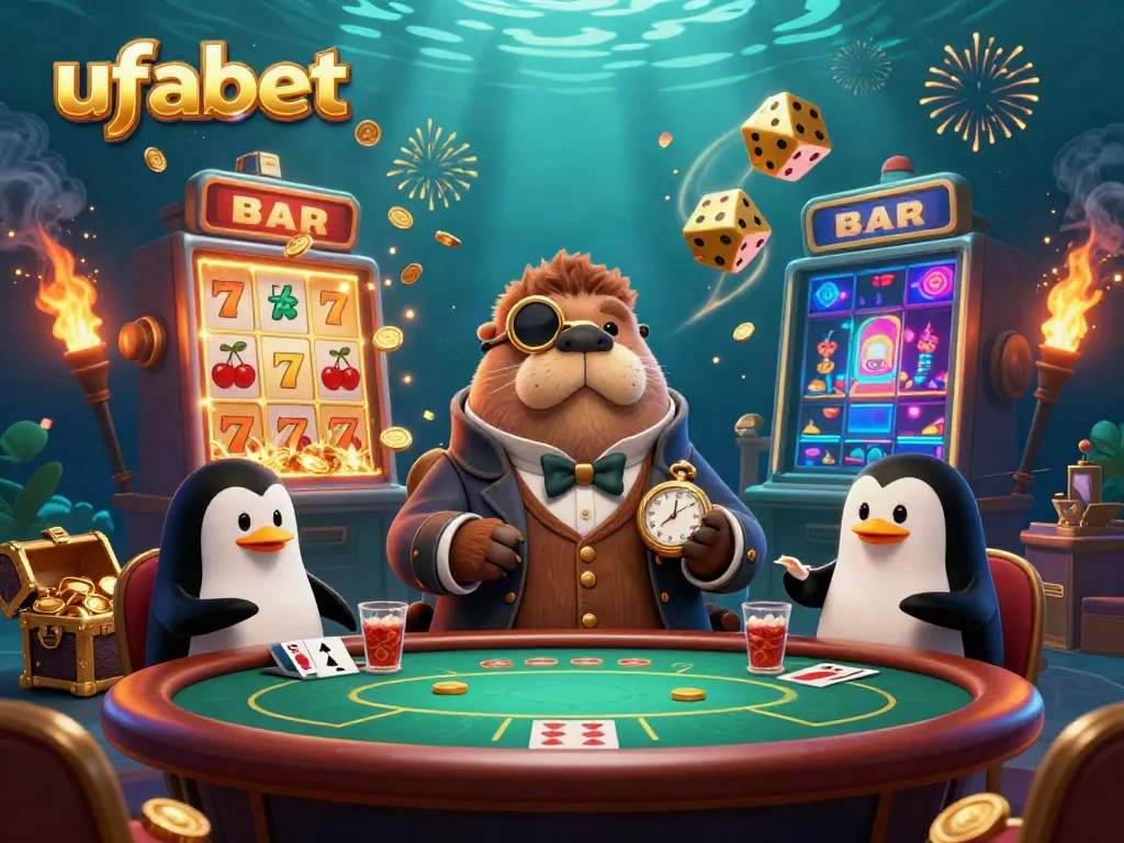 เล่นเกม ufabet ที่โต๊ะโป๊กเกอร์ใต้น้ำกับวาฬและเพนกวิน