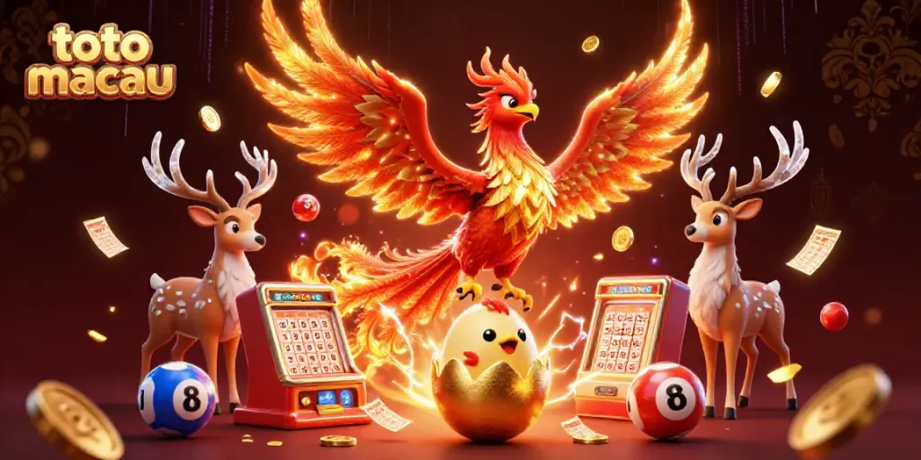 Hasil keluaran toto macau yang dibagikan dengan dikelilingi elemen lotre dan keberuntungan.