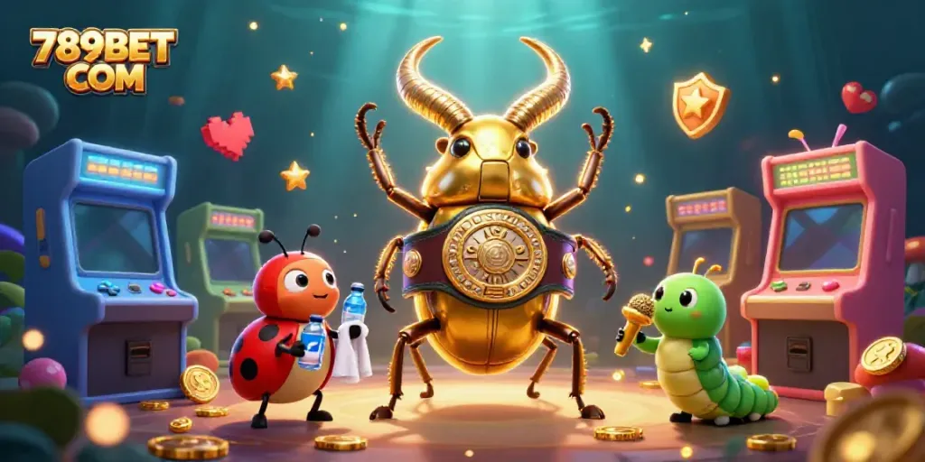 Play exciting games at 789BET COM, featuring colorful characters and vibrant casino elements.