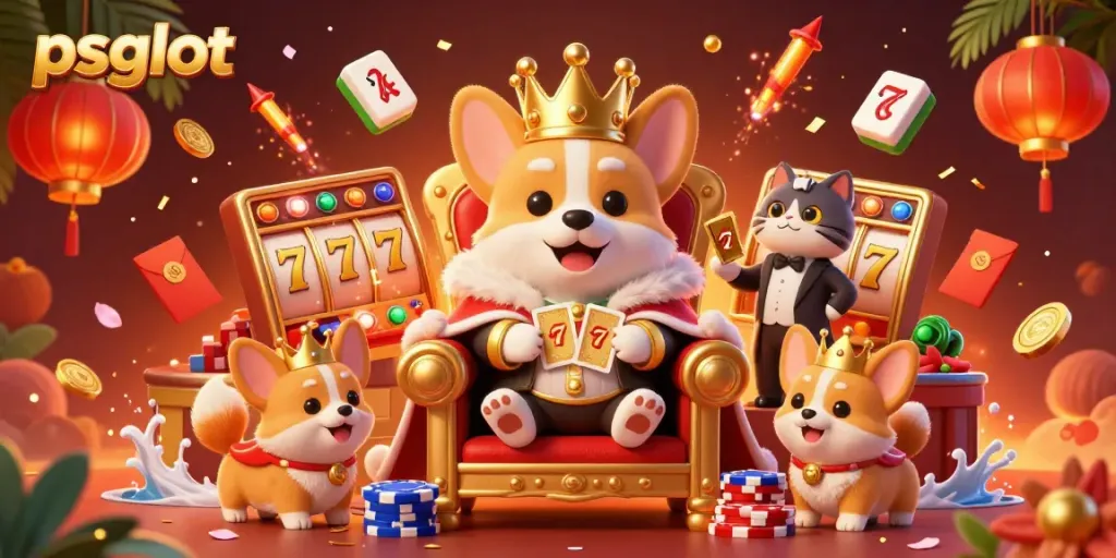 Engage with vibrant psgslot gameplay through a dynamic casino scene featuring royalty and luck.
