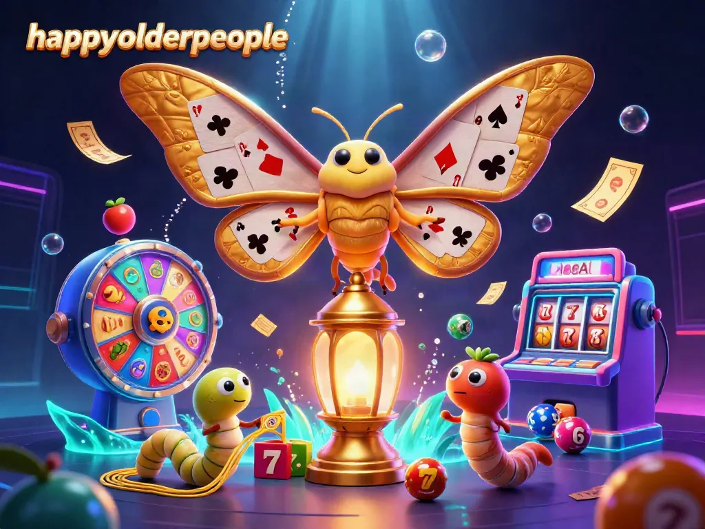 Experience happyolderpeople in this thrilling casino scene with vibrant slot symbols and golden elements.