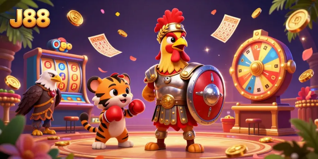 Experience the exhilarating J88 casino atmosphere with vibrant games and golden wins.