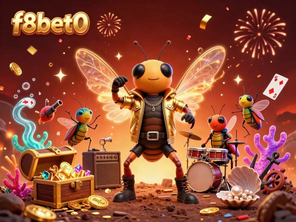 Engage in thrilling gameplay with f8bet0, featuring vibrant casino elements and colorful characters in a dynamic scene.