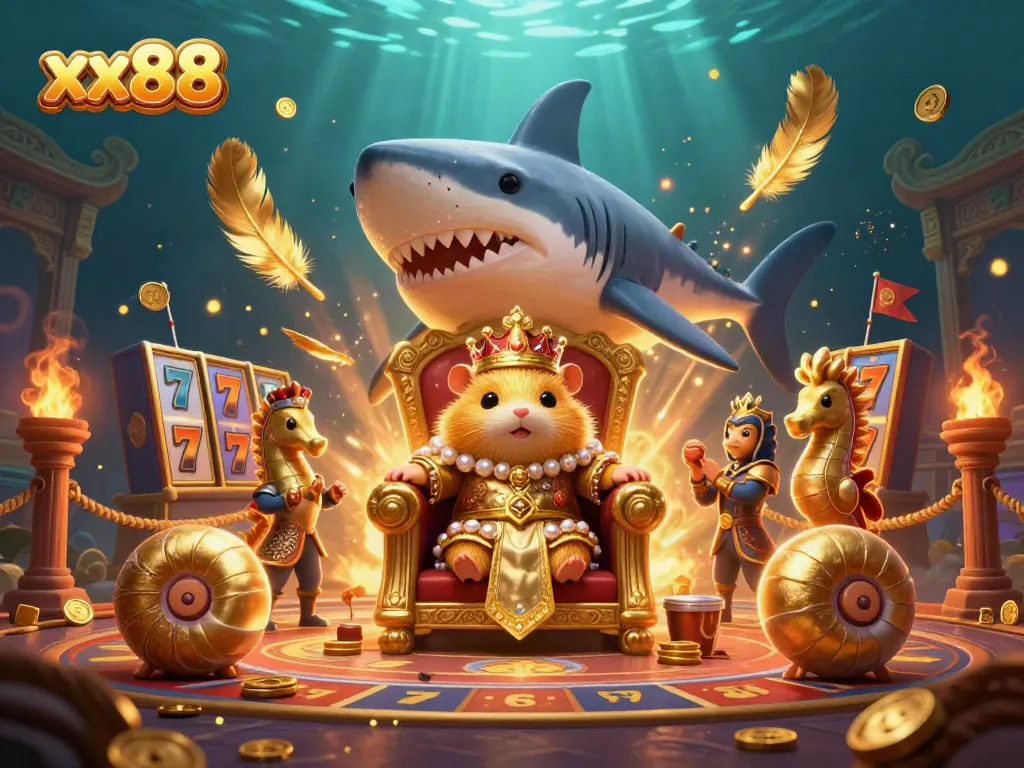 Engage in immersive xx88-themed adventures with dynamic casino elements in a vibrant underwater scene.
