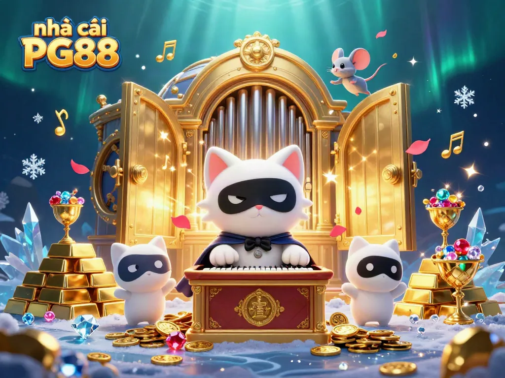 Experience the thrilling ambiance of nhà cái PG88 with a vibrant 3D casino scene rich in gold and gems.