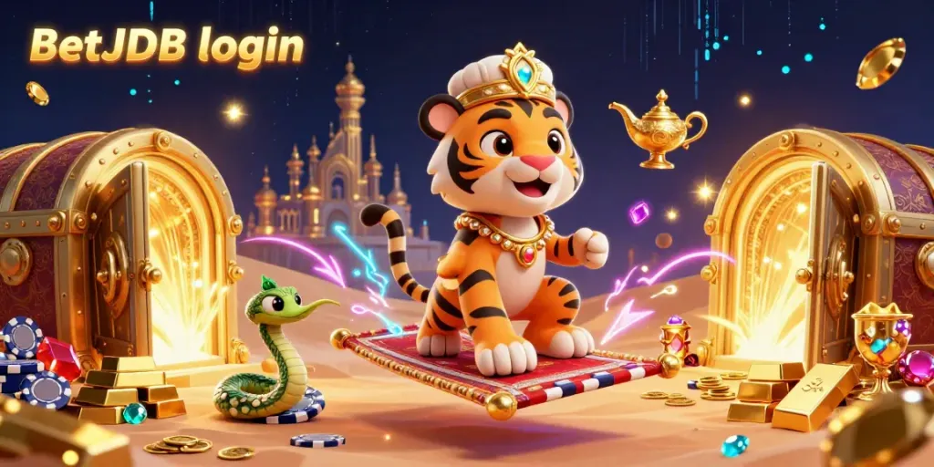 Experience seamless BetJDB login with vibrant casino elements and a magical atmosphere.